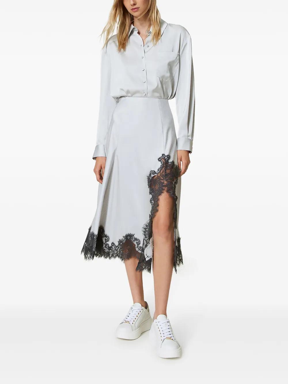 lace-detailing midi skirt  Product Image
