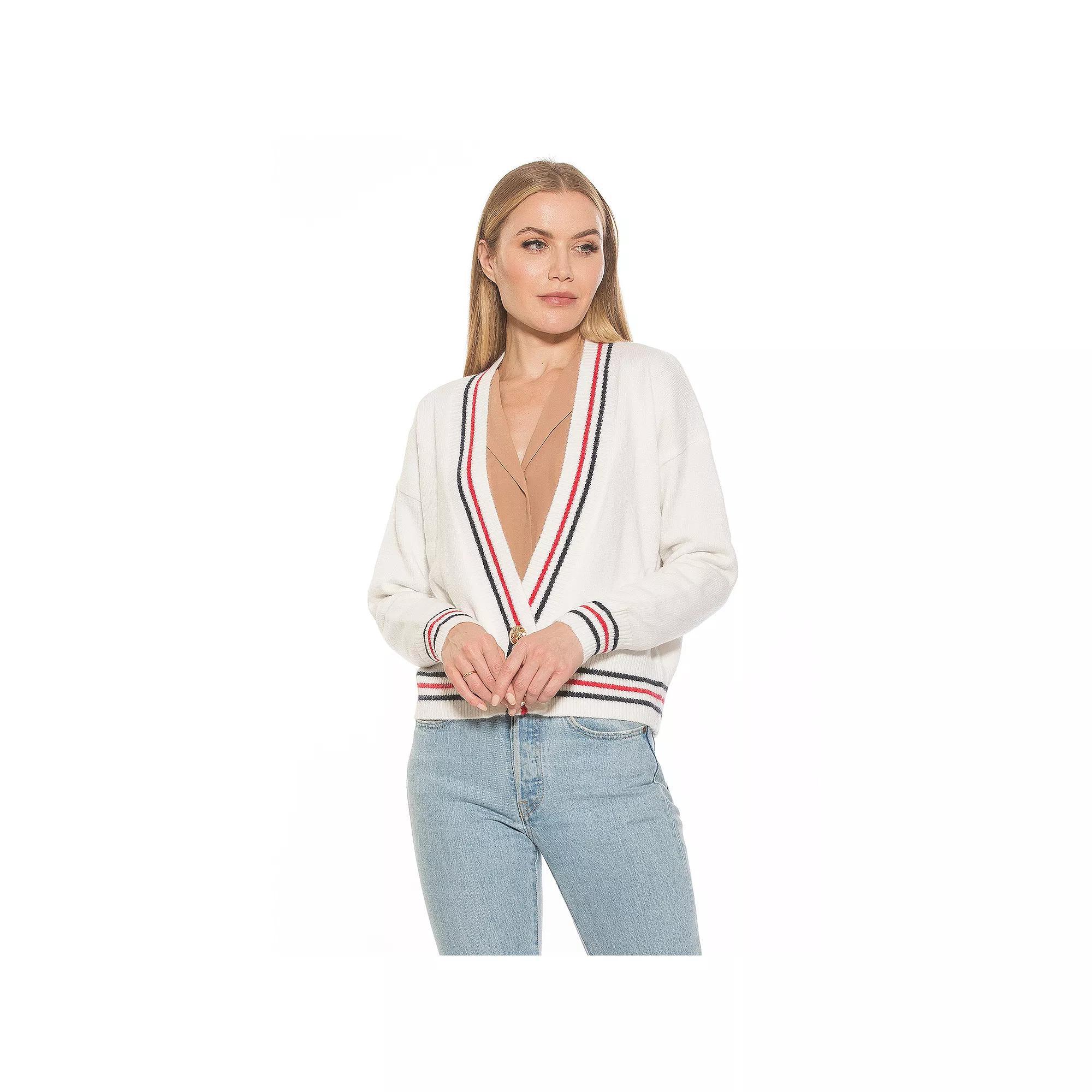 Women's ALEXIA ADMOR Cathrine Knitted Sweater, Size: XL, Ivory Team Product Image