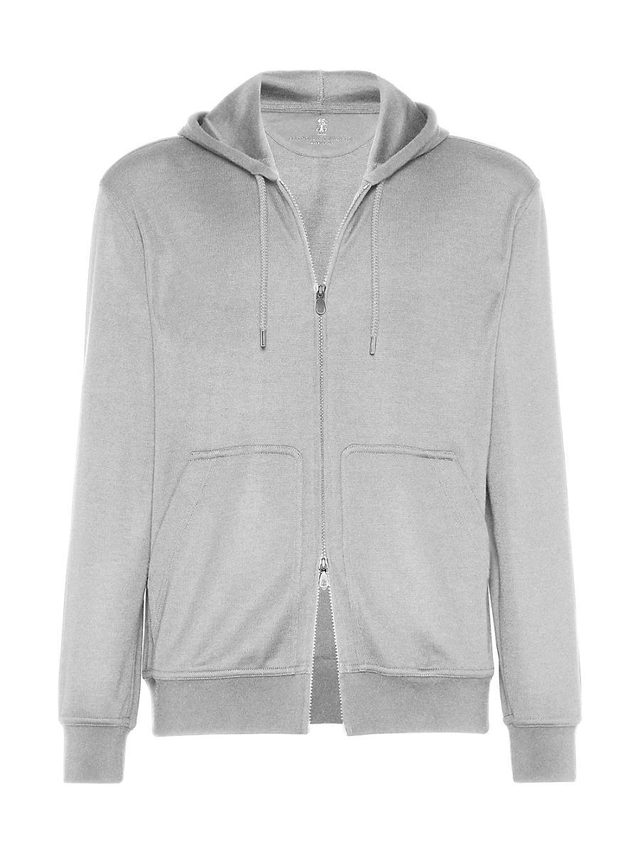 Mens Cashmere and Silk French Terry Hooded Sweatshirt Product Image