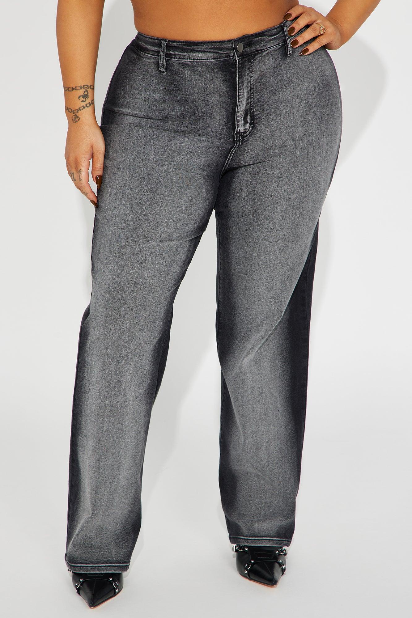 For The Streets Stretch Straight Leg Jeans - Black Wash Product Image
