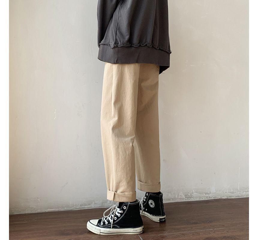 Mid Rise Cropped Straight Leg Pants Product Image