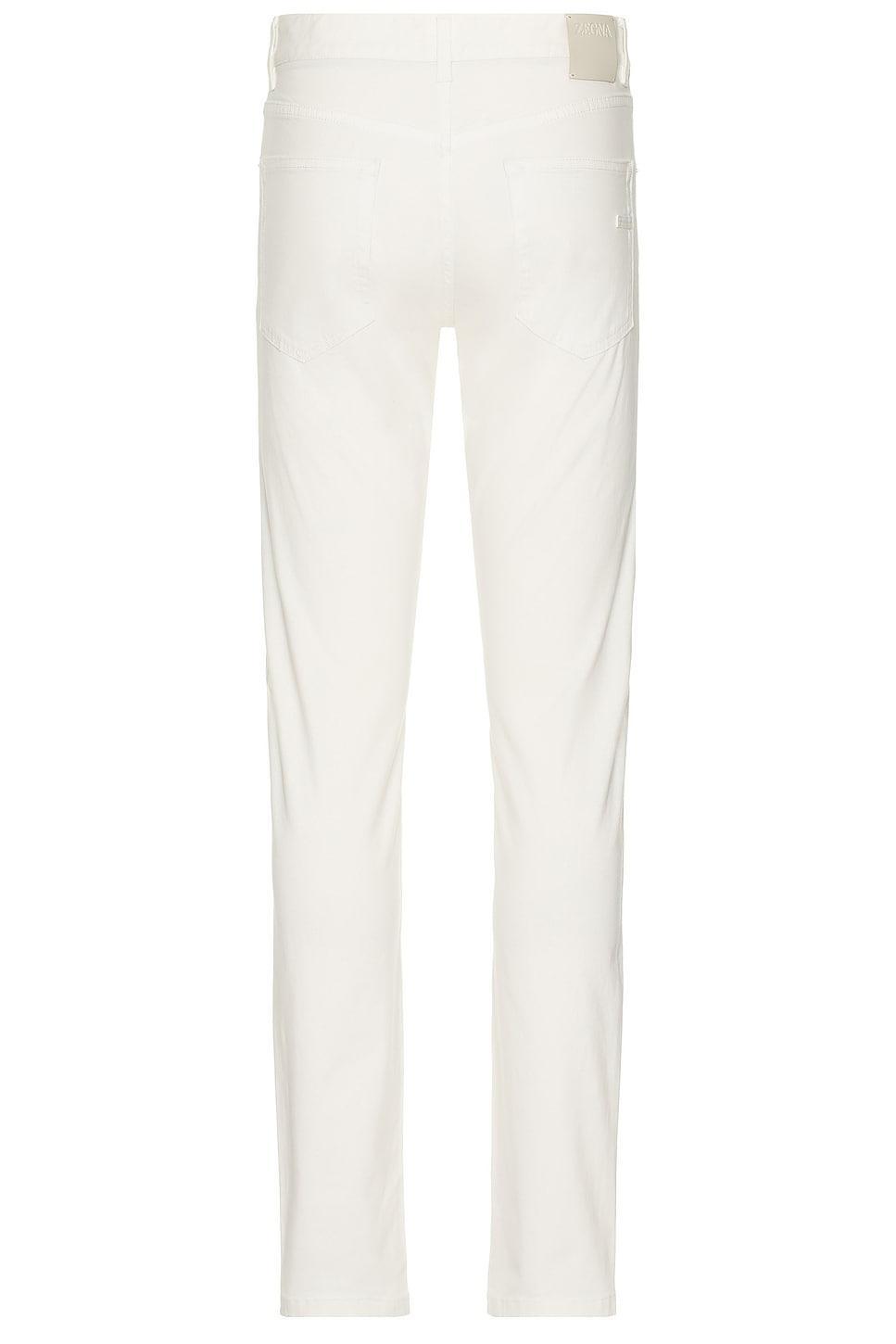ZEGNA Stretch Gabardine Denim Jean In White Product Image