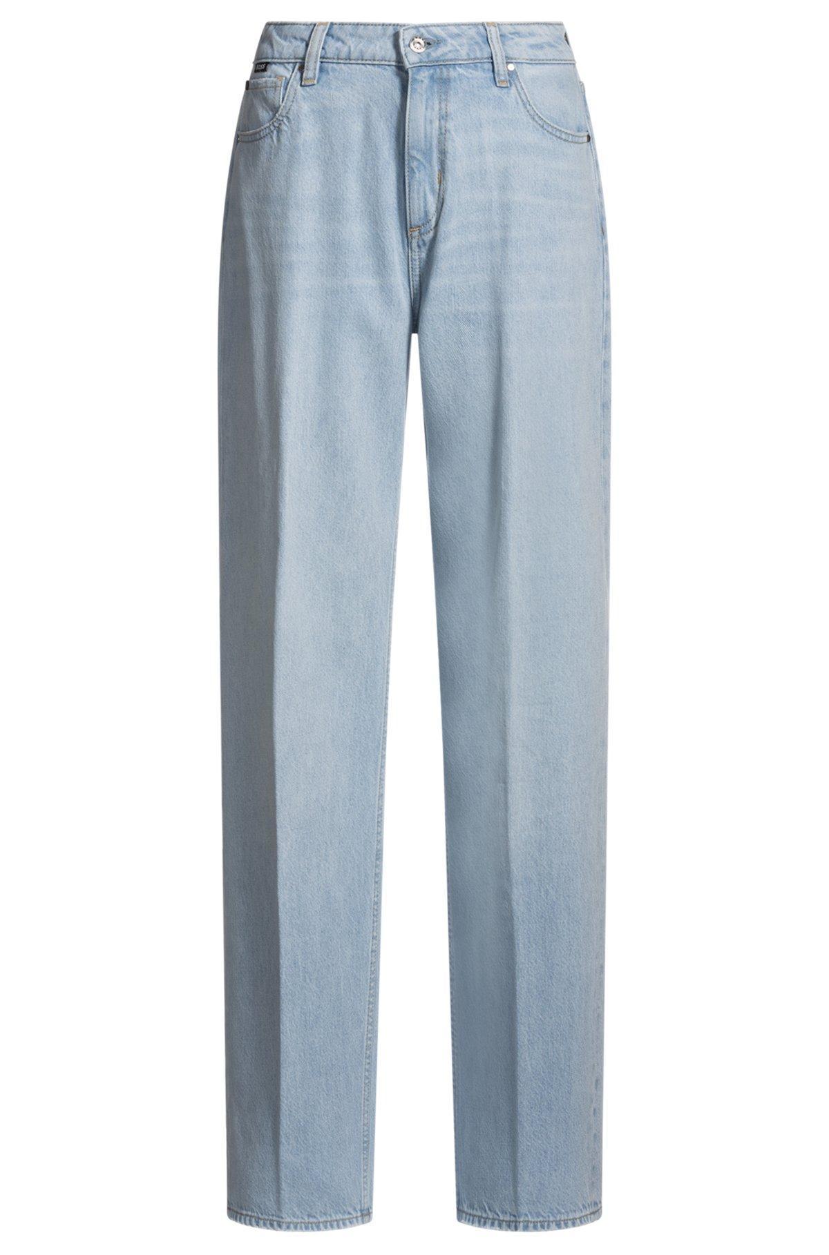 BOSS - Wide-leg jeans in blue rigid denim - Light Blue Product Image