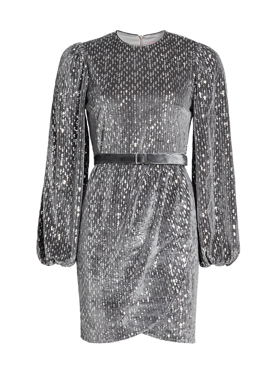 Womens Gianna Sequined Belted Dress Product Image