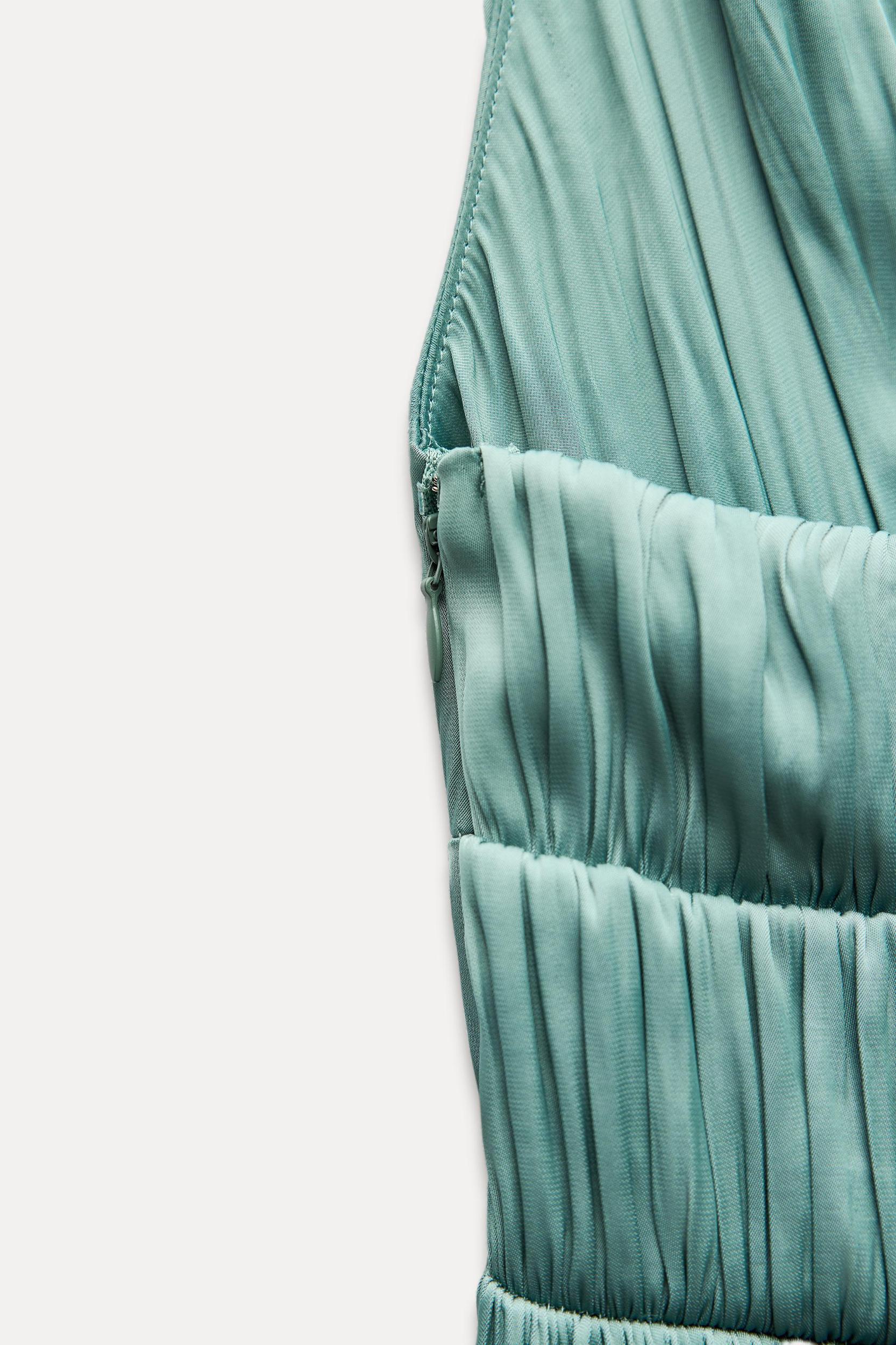 SATIN DRESS WITH BRAIDED STRAPS Product Image