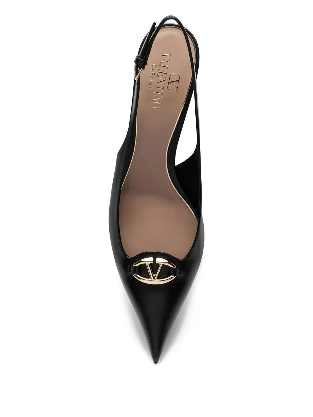 VLogo Signature leather slingback pumps Product Image