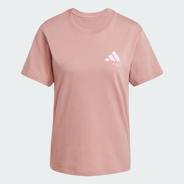 adidas Lounge Verbiage Graphic Tee Wonder Silver 2XL Womens Product Image