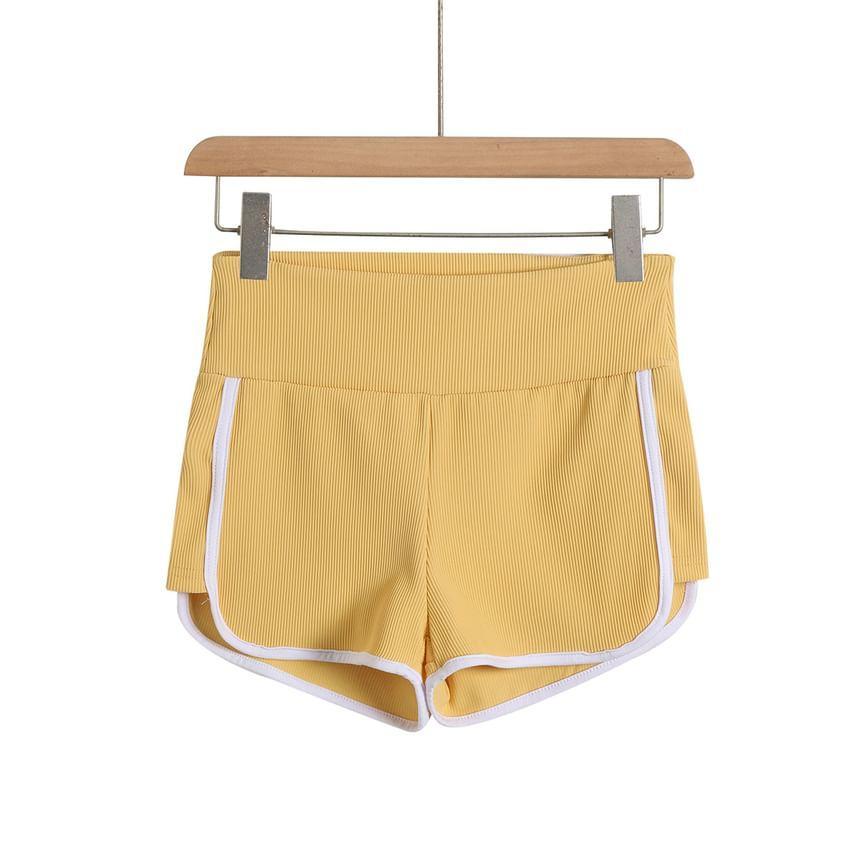 High Waist Contrast Trim Sweat Shorts Product Image