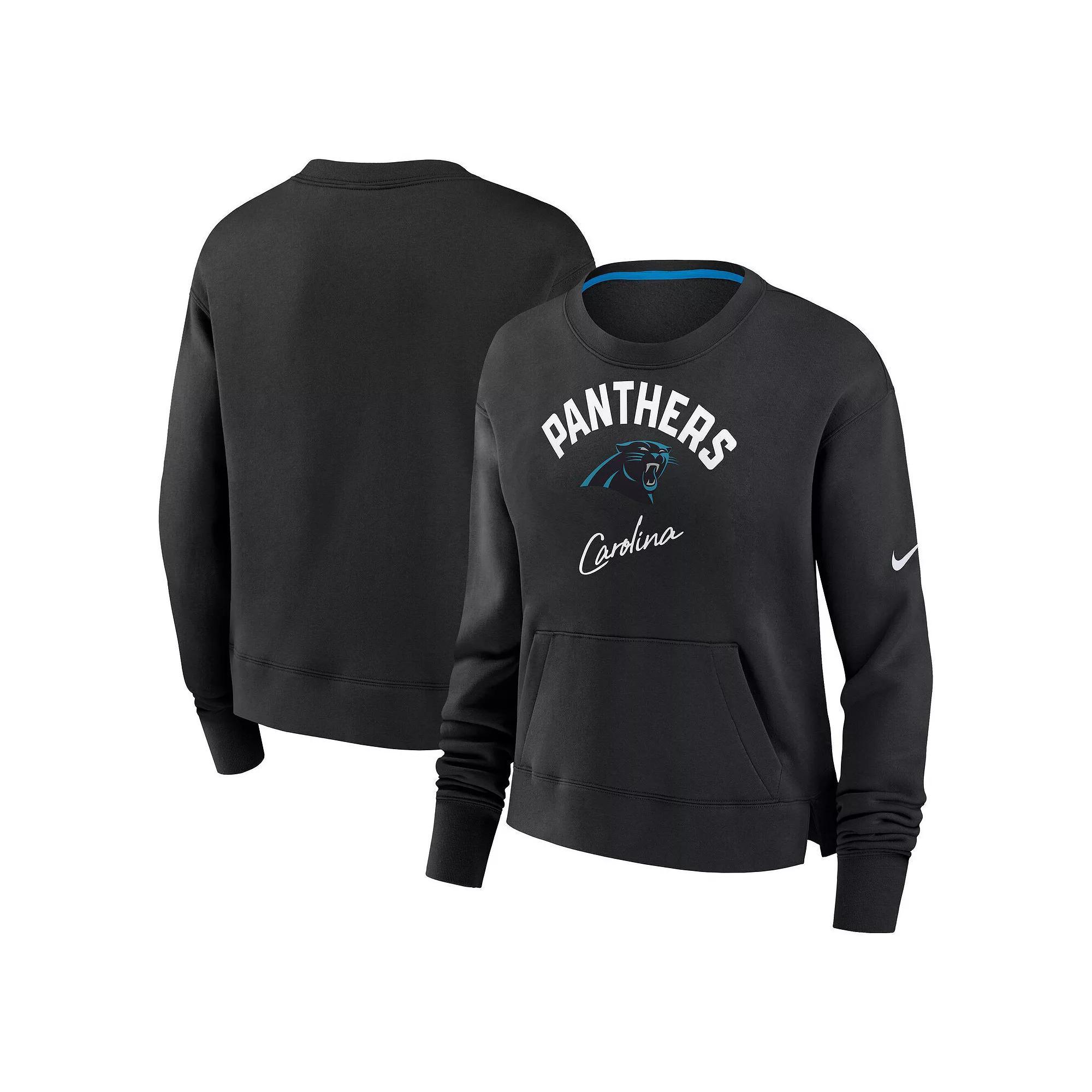 Women's Nike Black Carolina Panthers High Hip Pullover Sweatshirt, Size: Small Product Image