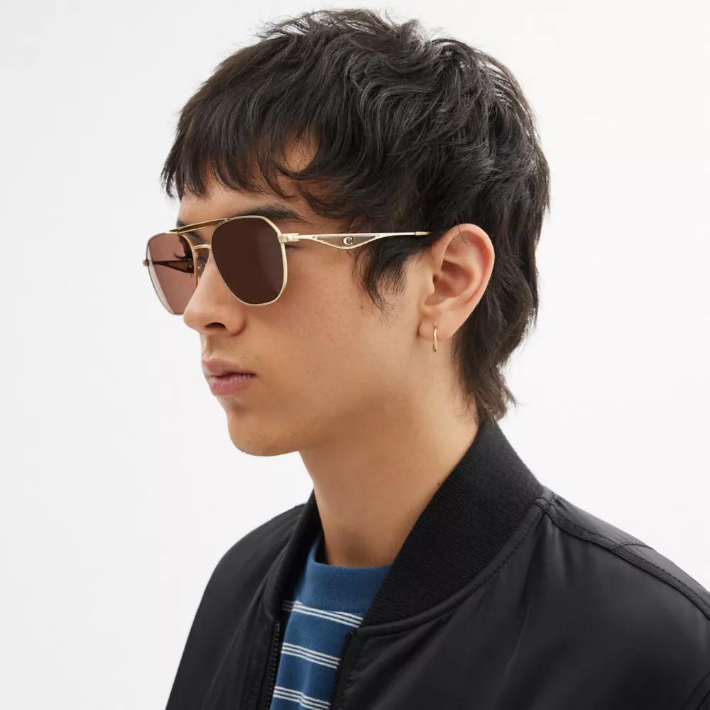 C Hardware Metal Navigator Sunglasses Product Image