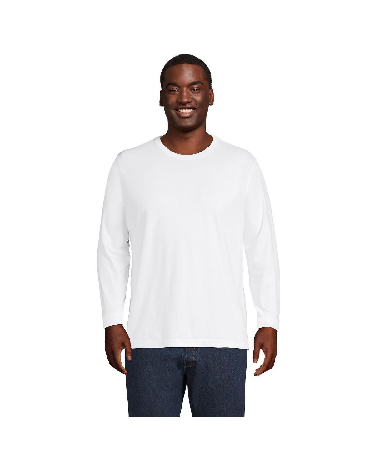 Big & Tall Lands' End Super-T Long Sleeve Classic-Fit Tee, Men's, Size: 2XB, Black Product Image