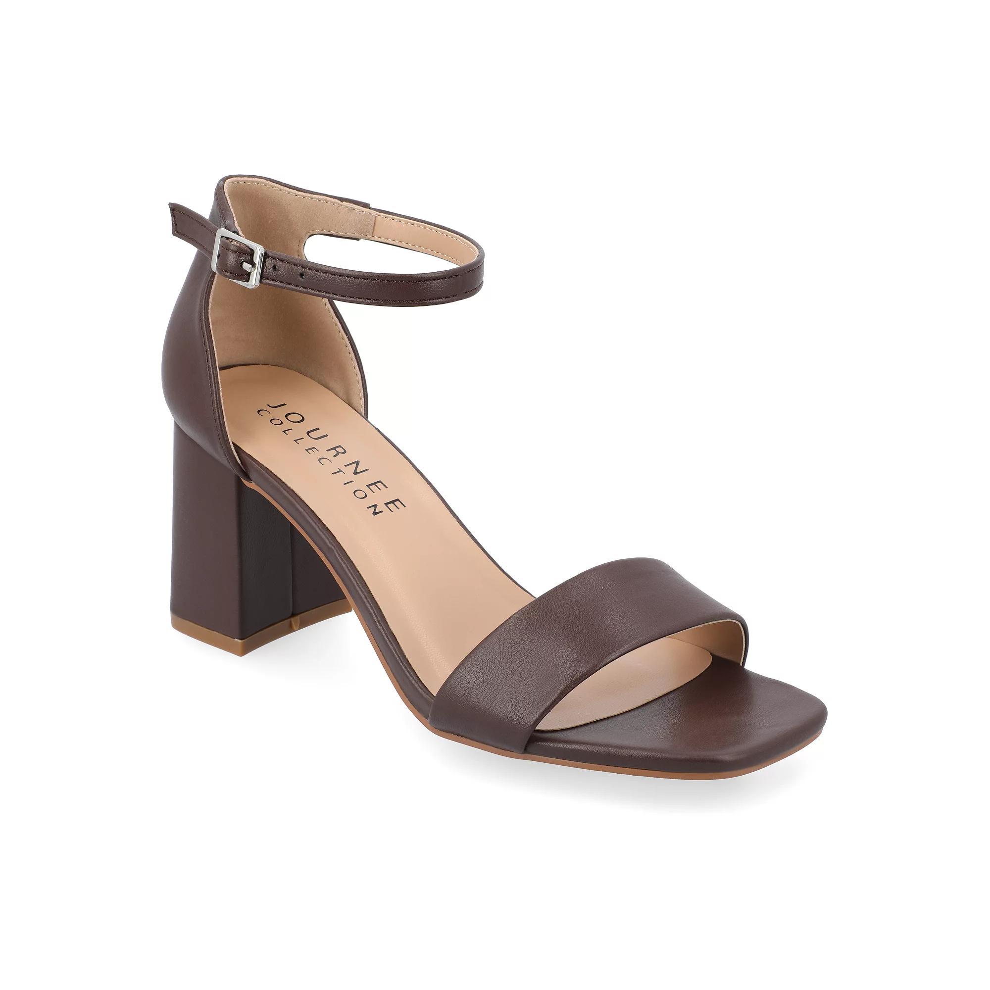 Journee Valenncia Womens SuperNatural Shades Tru Comfort Foam Dress Sandals Brown Product Image