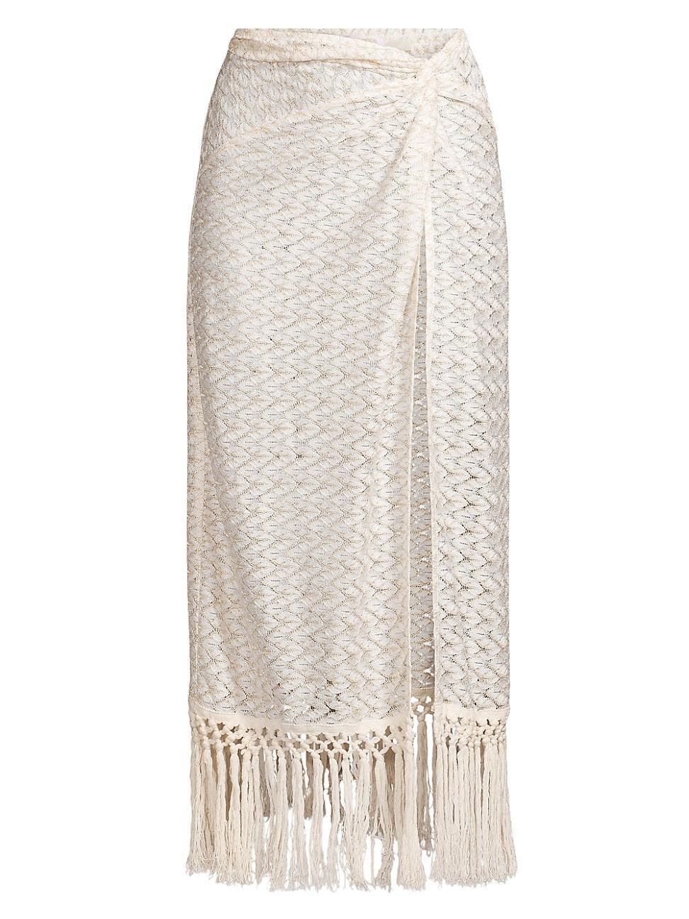 Gaia Crochet-Knit Midi Skirt Product Image