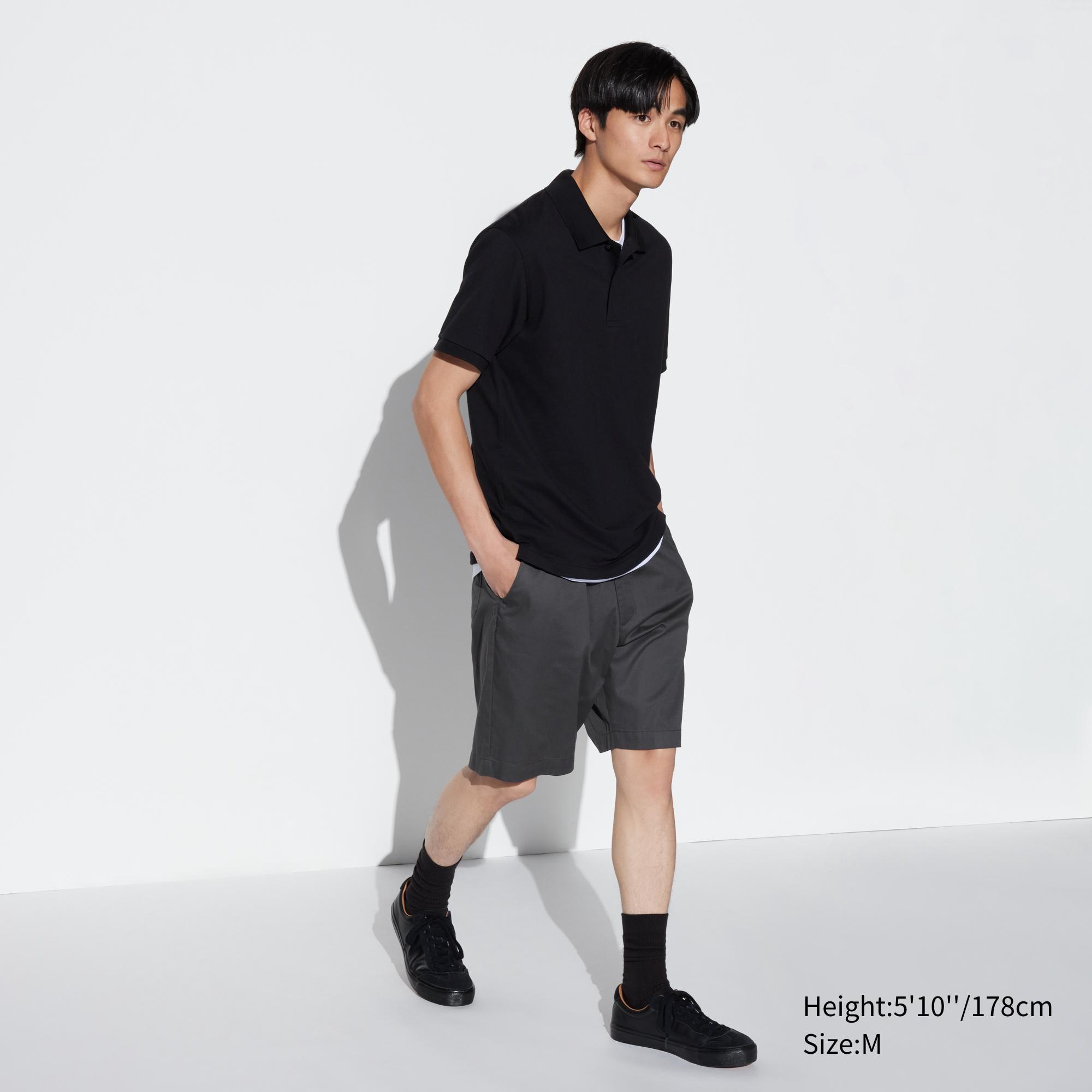 Mens DRY Stretch Pull-On Shorts 8 with Quick-Drying Dark Gray Small UNIQLO US Product Image