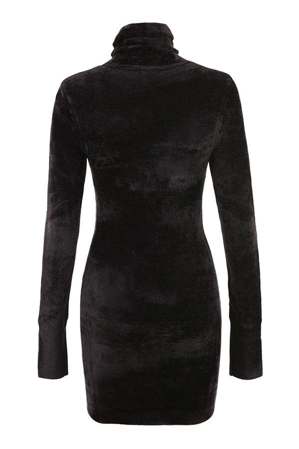 Taya Charcoal Chenille Mini Dress Product Image