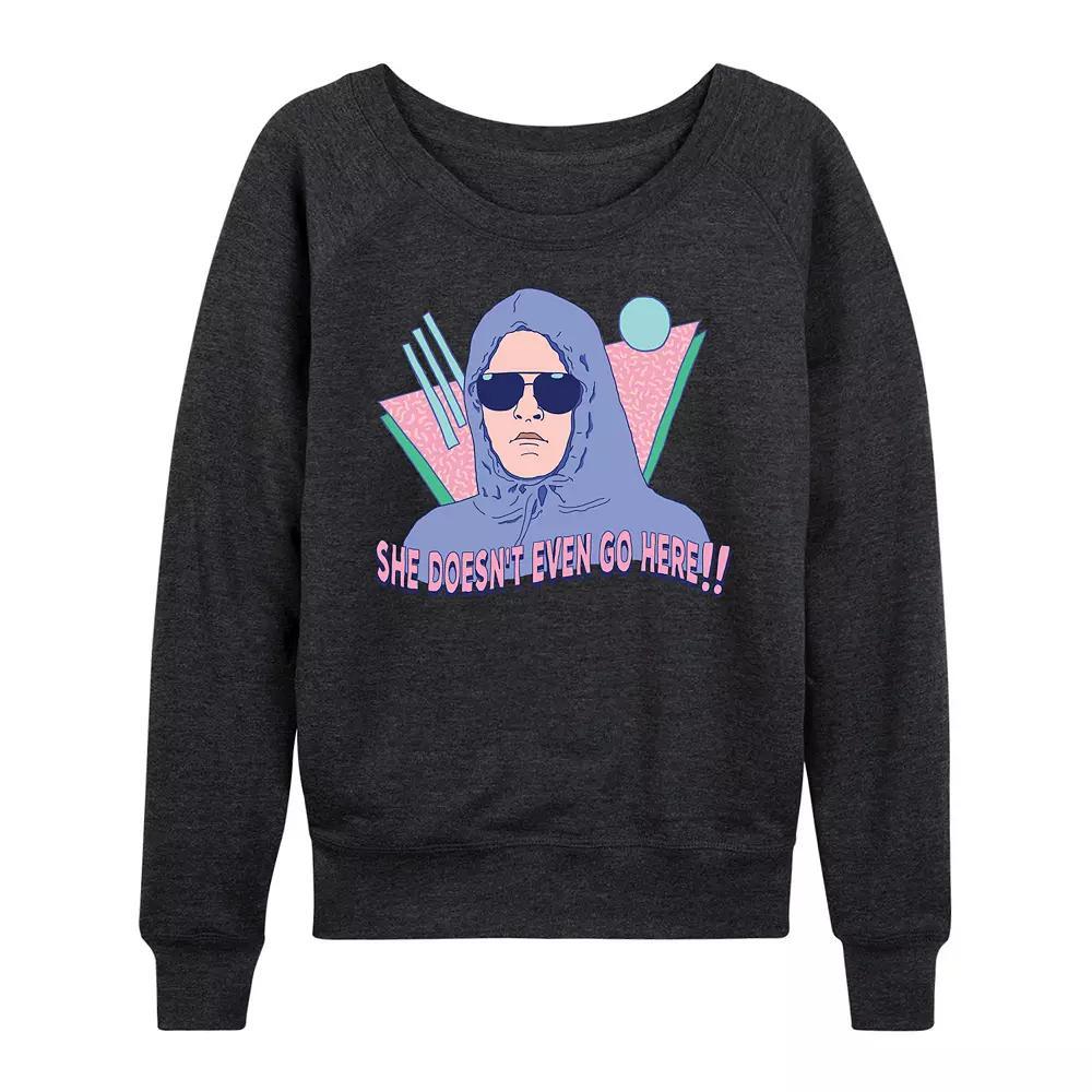 Womens Mean Girls Doesnt Even Go Here French Terry Long Sleeve Tee Heather Grey Product Image