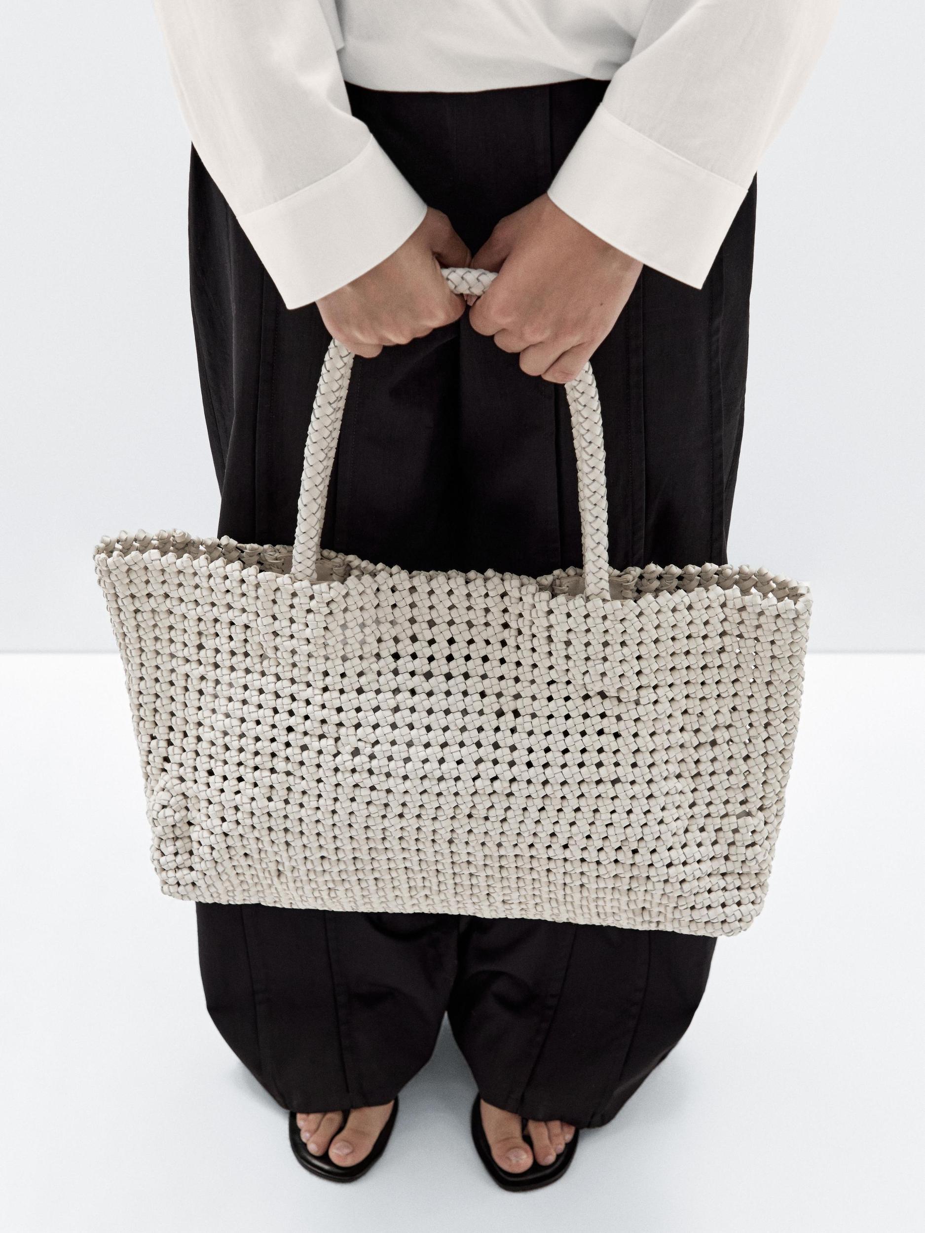 Braided nappa leather shopper bag Product Image