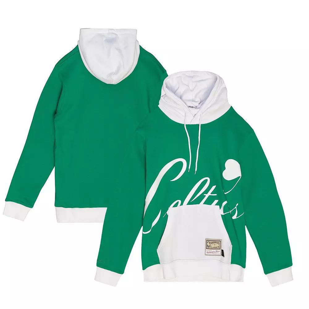 Men's Mitchell & Ness  Kelly Green Boston Celtics Hardwood Classics Big Face 5.0 Pullover Hoodie, Size: Small Product Image