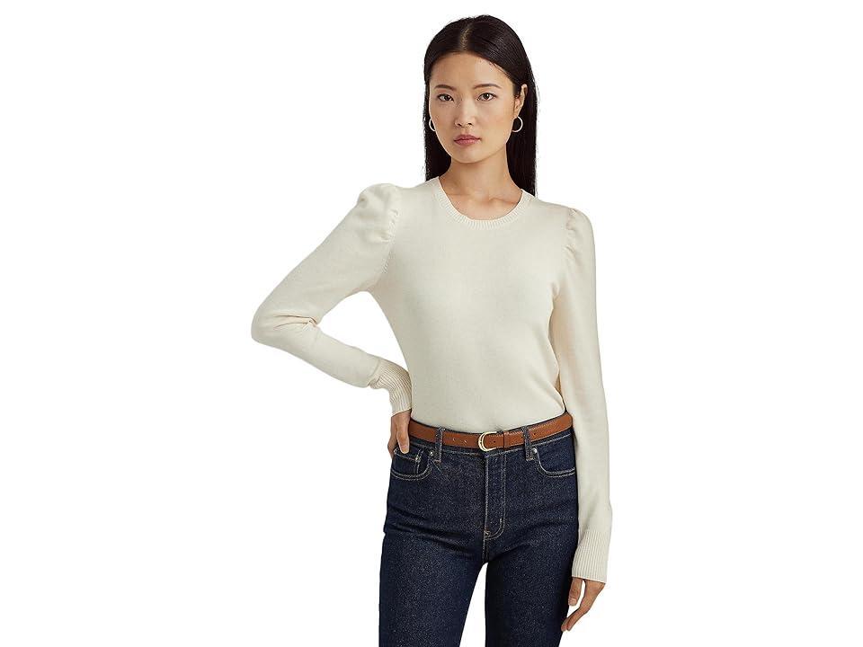Lauren Ralph Lauren Cotton-Blend Puff-Sleeve Sweater Women's Clothing Product Image