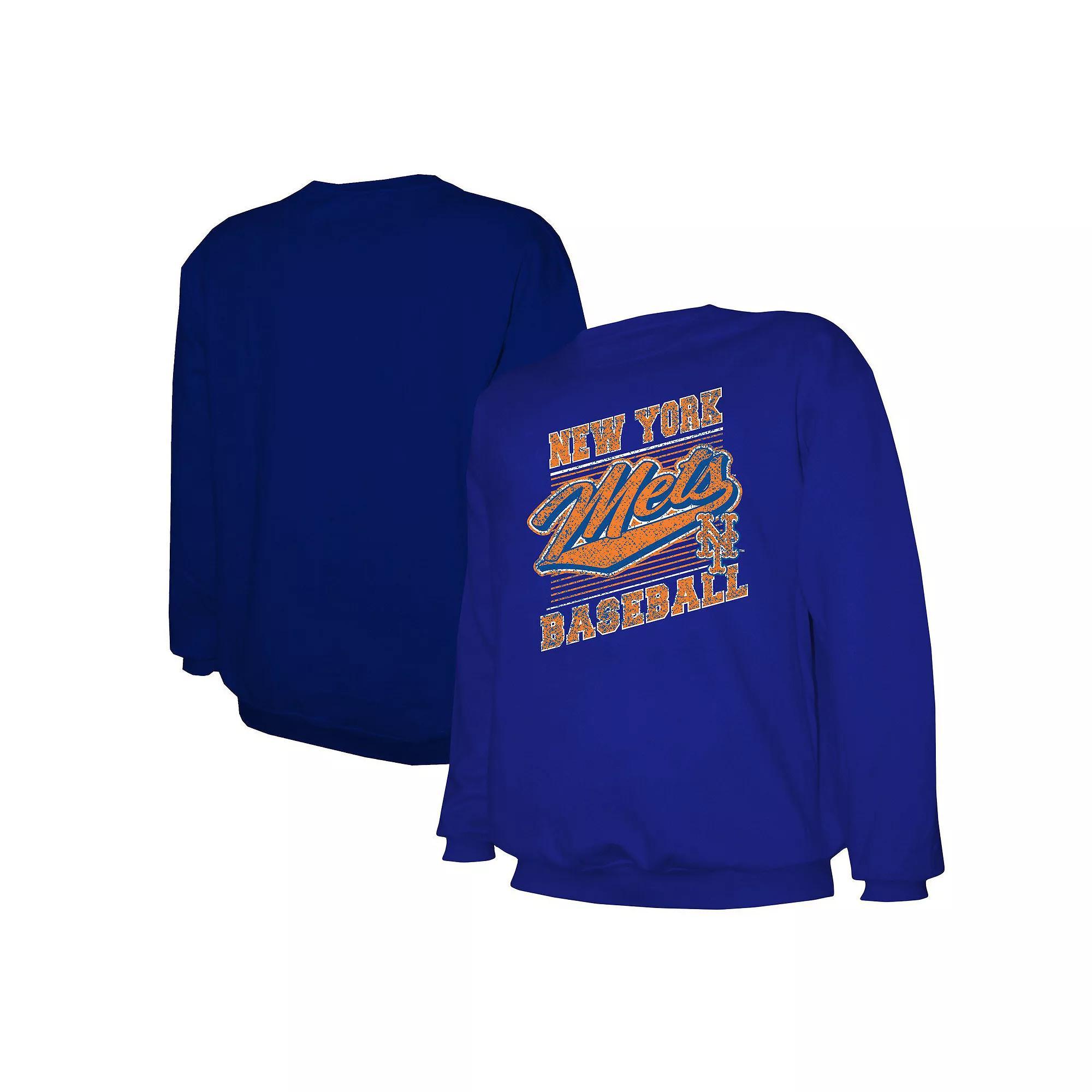 Men's Stitches Royal New York Mets Pullover Sweatshirt, Size: 2XL, Blue Product Image