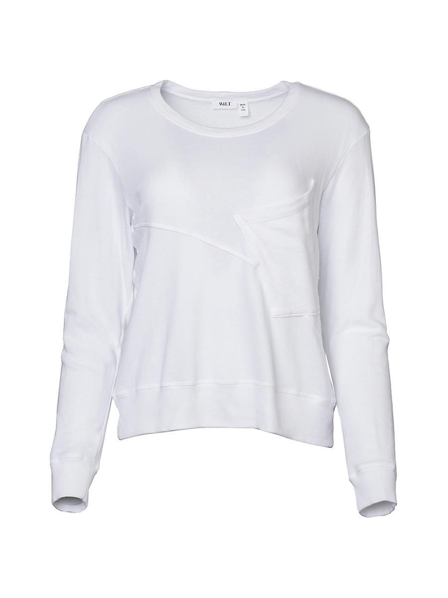 Womens Long-Sleeve Seamed Pocket Sweatshirt Product Image