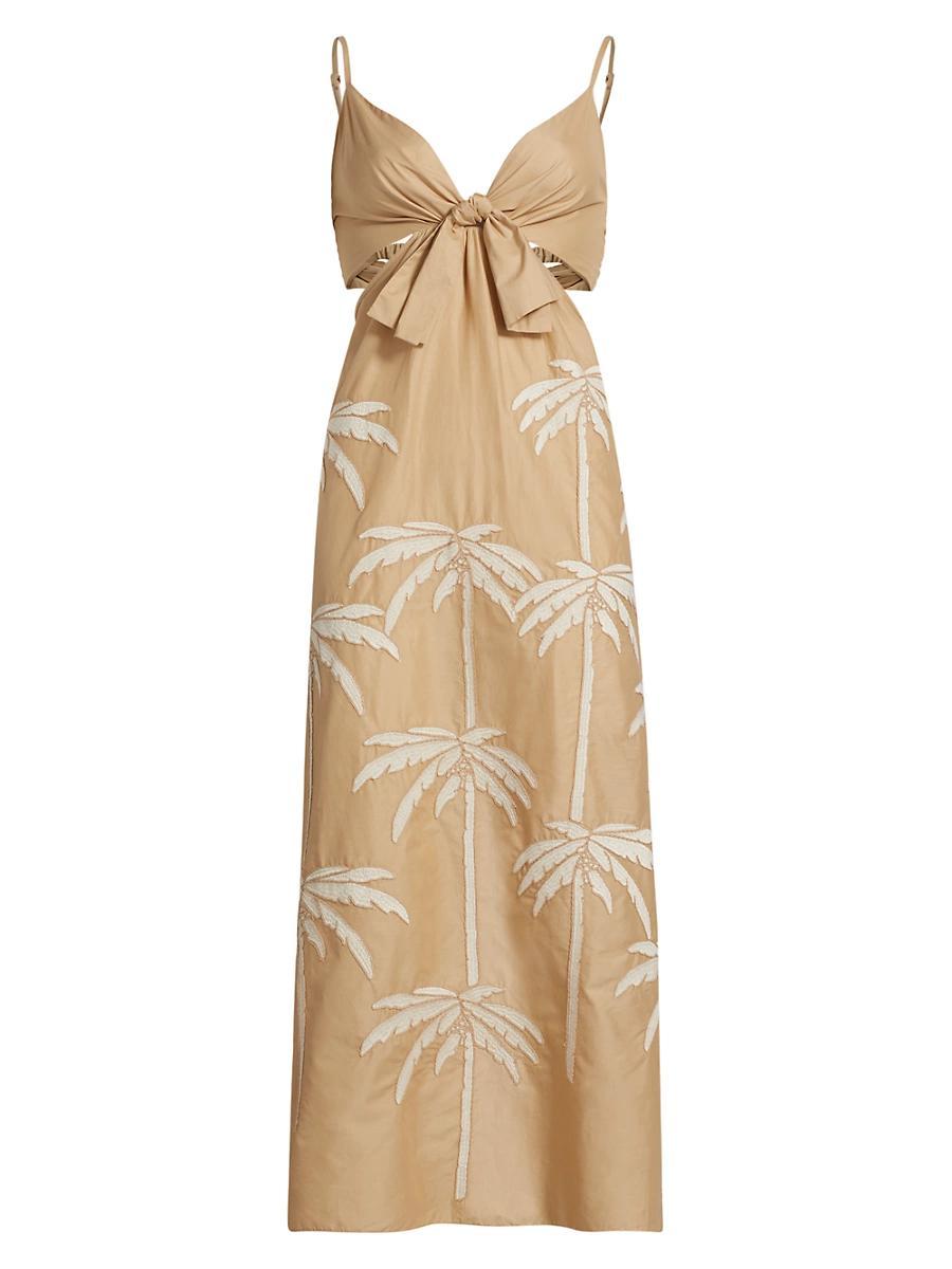 Womens Sea Swirl Bow Midi-Dress Product Image