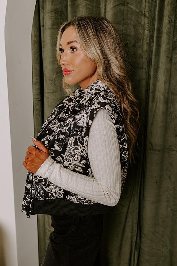 Statement Piece Floral Puffer Vest Product Image