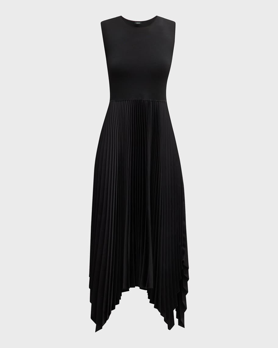Sleeveless Pleated Handkerchief Midi Dress Product Image