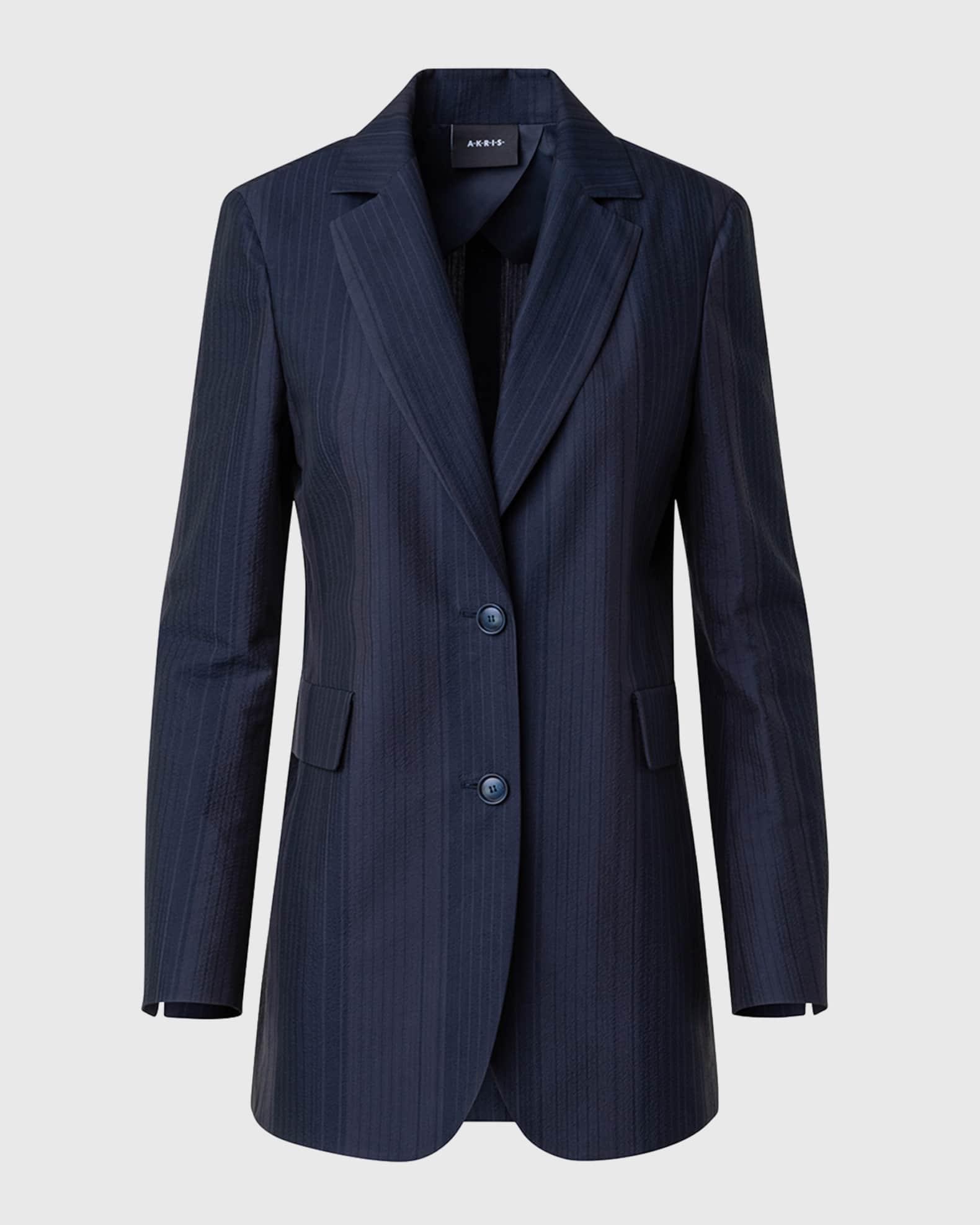 Alvina Blackwatch Seersucker Blazer Jacket Product Image