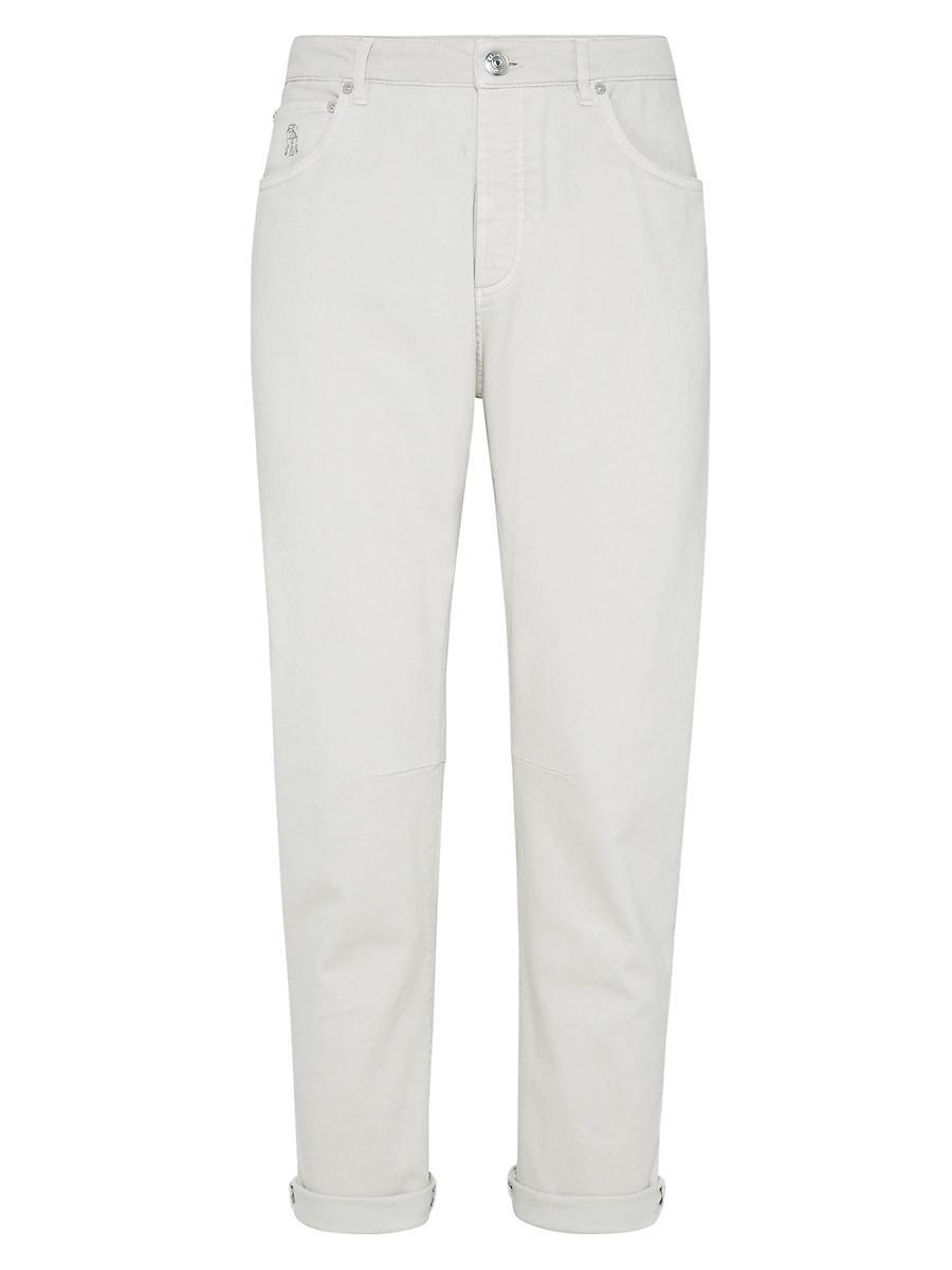 Mens Garment Dyed Comfort Denim Five Pocket Trousers Product Image