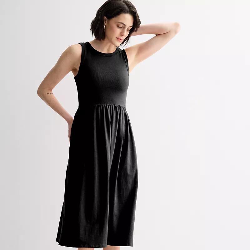 Women's Sonoma Goods For Life® Mixed Media Knit Dress, Size: XS, Pitch Black Product Image