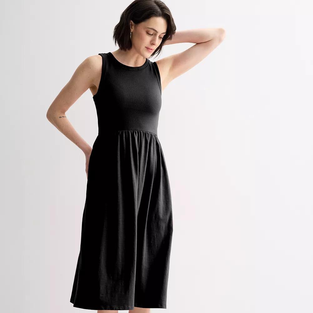 Women's Sonoma Goods For Life® Mixed Media Knit Dress, Size: XS, Pitch Black Product Image
