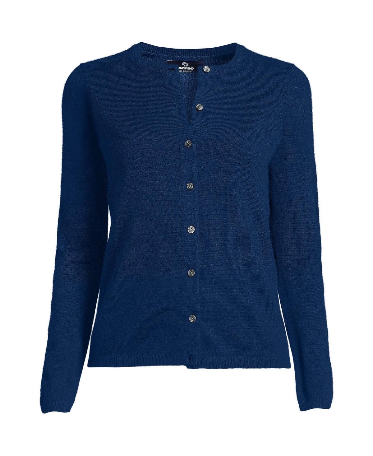Women's Lands' End Classic Cashmere Cardigan Sweater, Size: Small, Deep  Blue Product Image