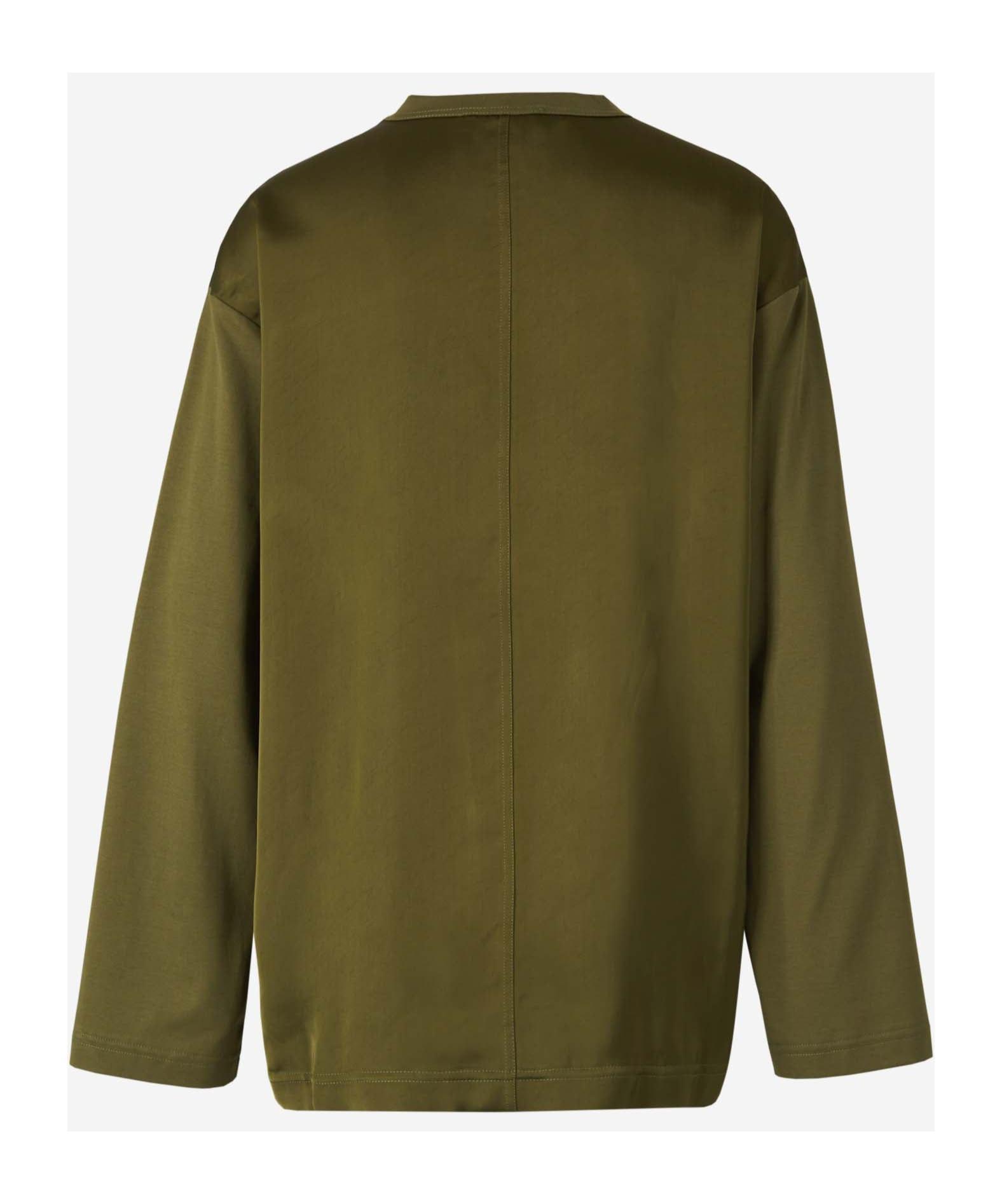 FABIANA FILIPPI Long-sleeved T-shirt In Green Product Image