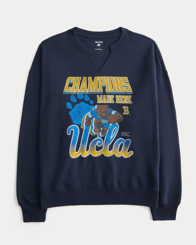 Oversized University of Texas Graphic Notch-Neck Sweatshirt Product Image