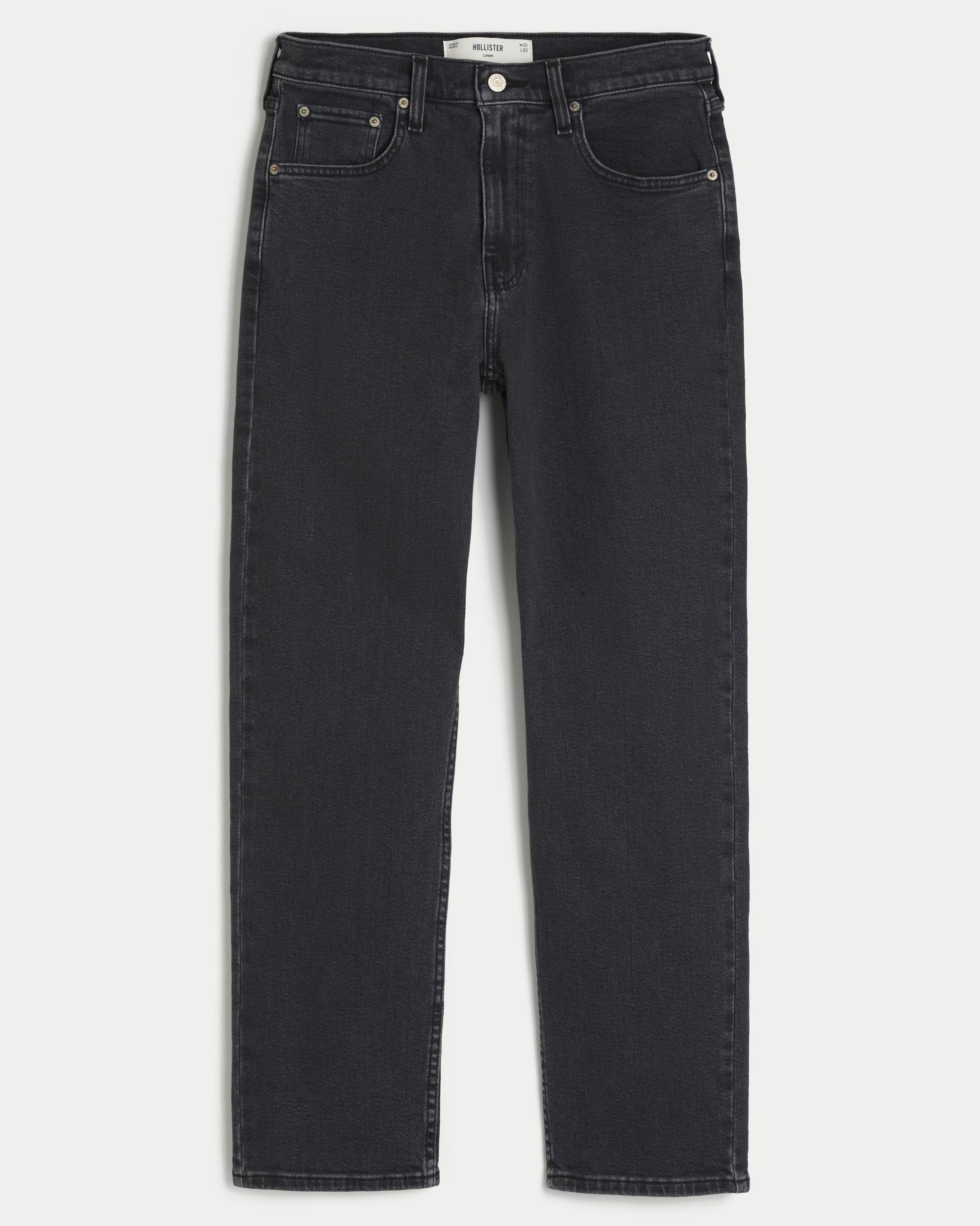 Washed Black Loose Jeans Product Image