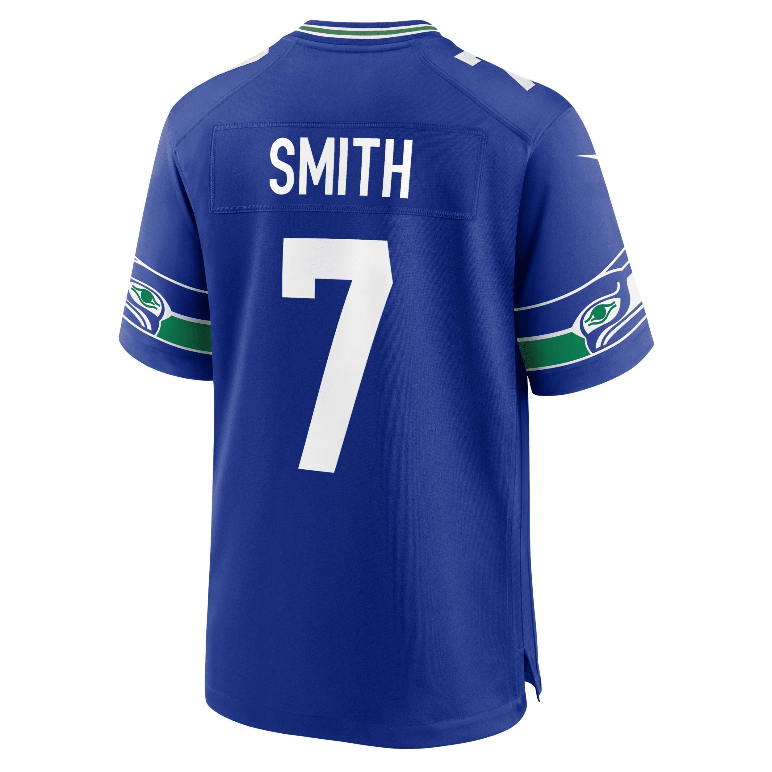 Men's Nike Geno Smith Royal Seattle Seahawks Throwback Player Game Jersey, Size: 3XL, Blue Product Image