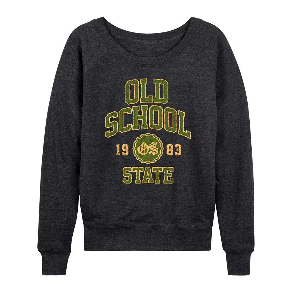 Women's Old School State French Terry Long Sleeve Tee, Girl's, Size: XL, Heather Grey Product Image