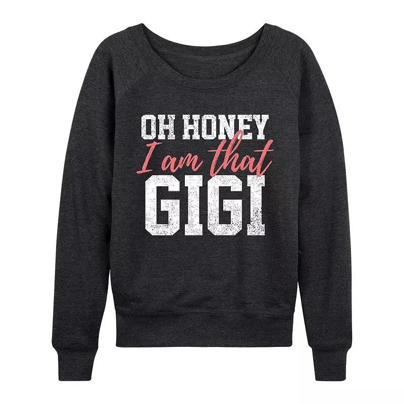 Womens Oh Honey I Am That Gigi French Terry Long Sleeve Tee, Girls Heather Grey Product Image