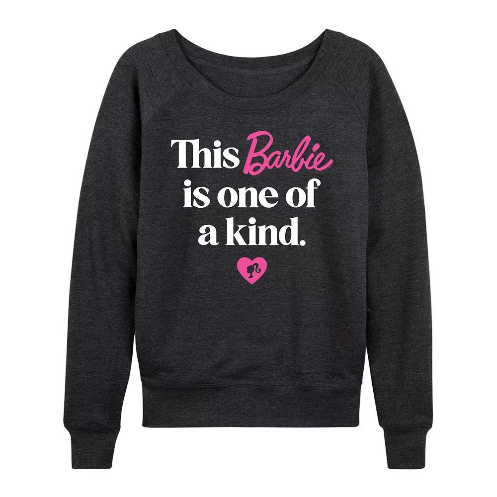 Womens Barbie One Of A Kind French Terry Long Sleeve Tee Heather Grey Product Image