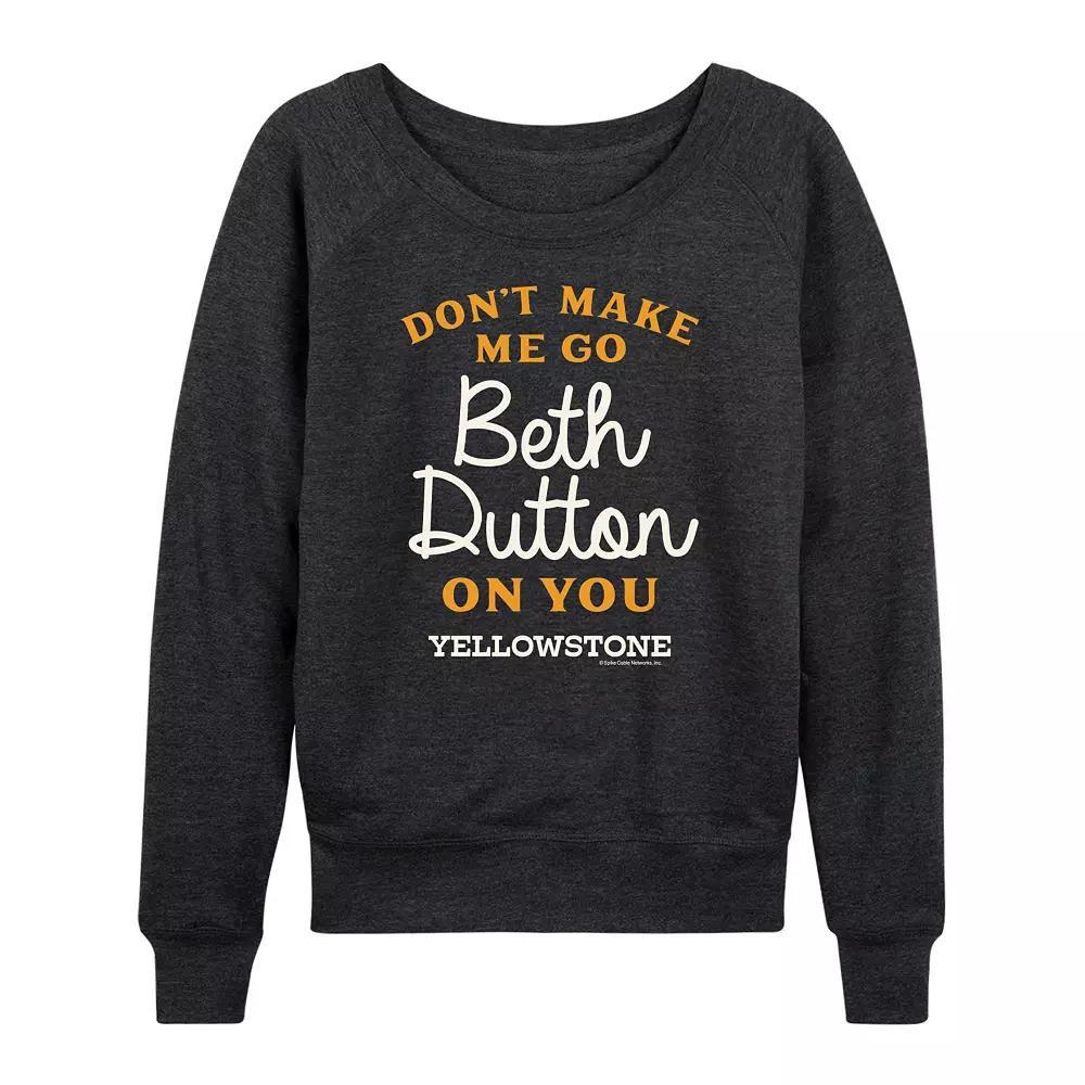 Women's Yellowstone Don't Make Me Go French Terry Long Sleeve Tee, Size: XL, Black Product Image