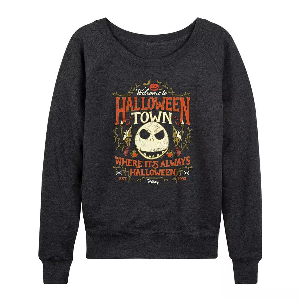 Disneys Nightmare Before Christmas Jack & Zero Womens Skeletons Best Friend French Terry Long Sleeve Tee Heather Grey Product Image