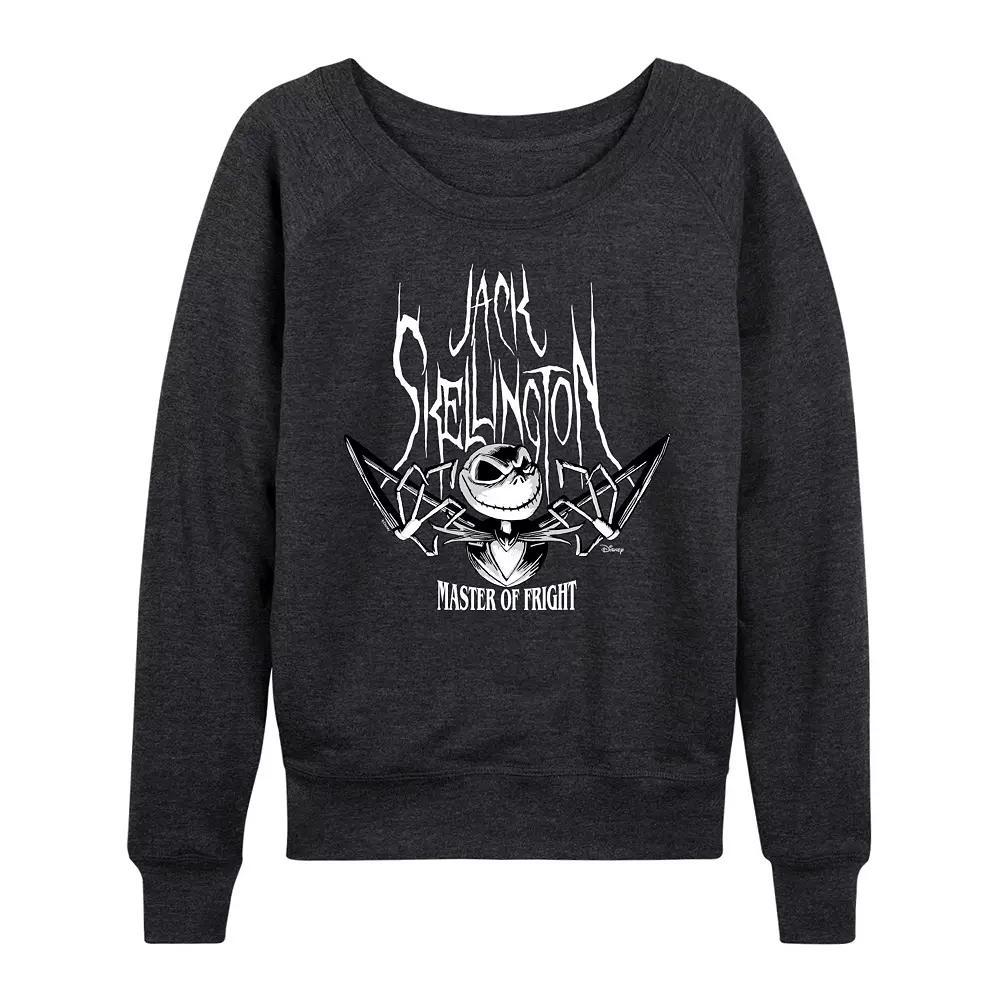 Disneys Nightmare Before Christmas Jack Womens Master of Fright French Terry Long Sleeve Tee Heather Grey Product Image