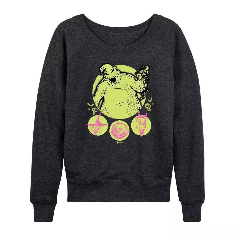 Disneys Nightmare Before Christmas Oogie Boogie Womens French Terry Long Sleeve Tee Heather Grey Product Image