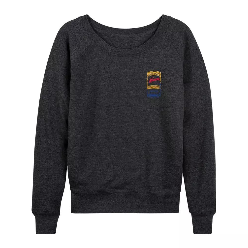 Womens Hamms Logo Lightweight French Terry Sweatshirt Heather Grey Product Image
