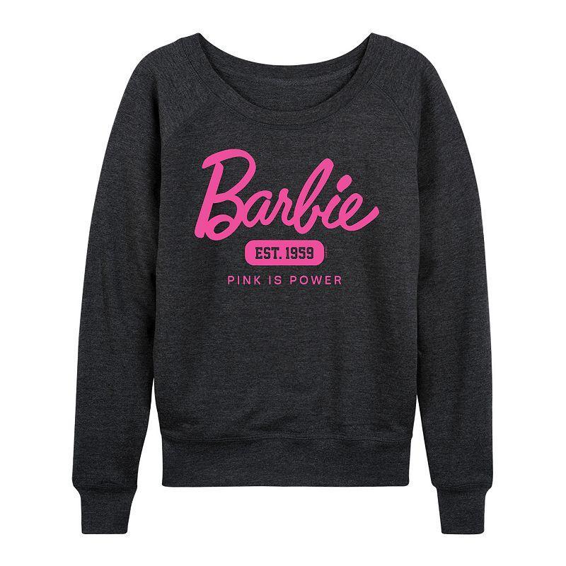Womens Peanuts Charlie Brown Good Grief French Terry Long Sleeve Tee, Girls Heather Grey Gray Product Image