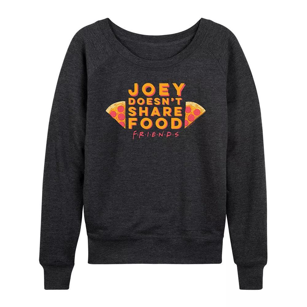 Womens Friends Joey Doesnt Share Food French Terry Long Sleeve Tee Heather Grey Product Image