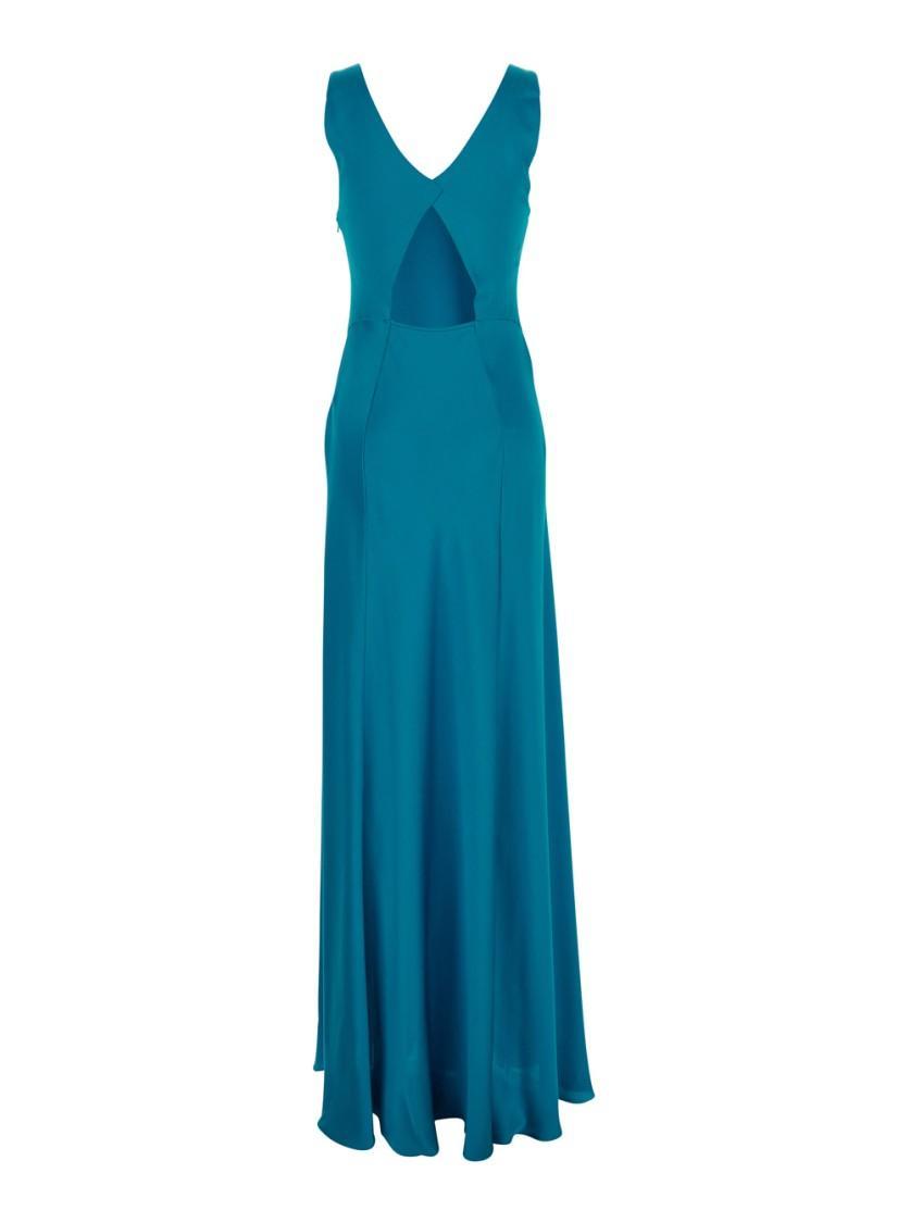 ALBERTA FERRETTI Blue Dress With Cut-out Detail On The Back In Satin Woman Product Image