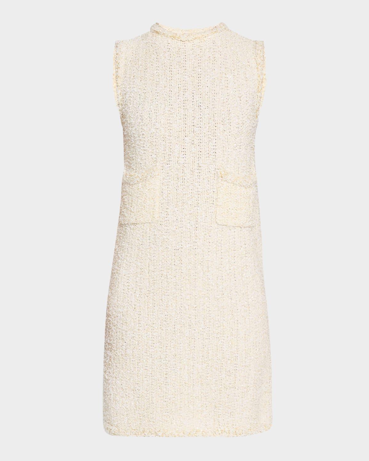 FABIANA FILIPPI Sleeveless Sequin Tweed Mini Dress In Biancocitrino Product Image