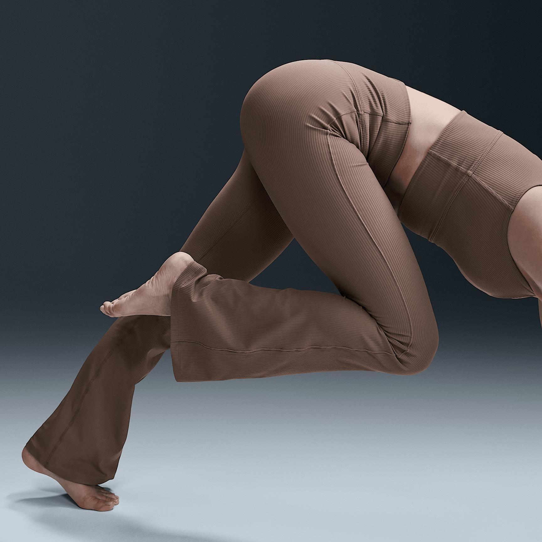 Nike Zenvy Rib Women's High-Waisted Flared Leggings Product Image